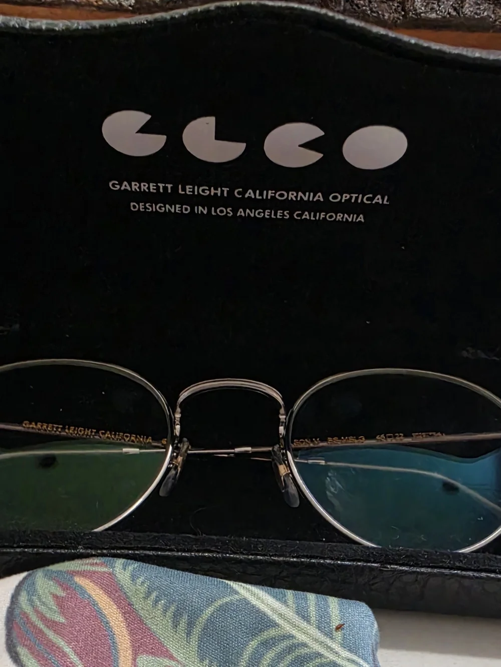 Garrett Leight Wilson M 46-22 Silver Round Eyeglasses GLCO with Case